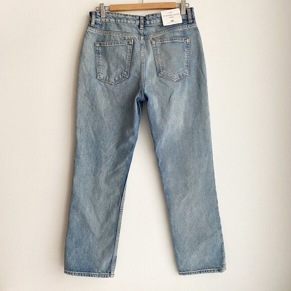 NWT  Zara The Straight Cropped Light BLue Wash Mid Waist Jeans 8 - Picture 5 of 8